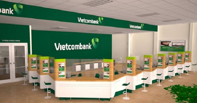 Quầy giao dịch ngân hàng Vietcombank
